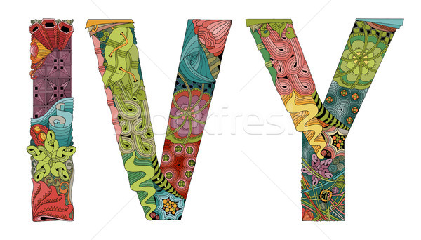 Word IVY. Vector decorative zentangle object Stock photo © Natalia_1947