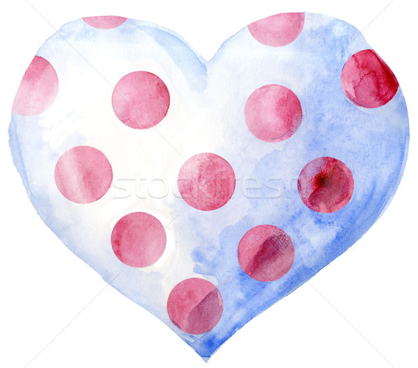 Acuarela alb inimă roz mână Imagine de stoc © Natalia_1947
