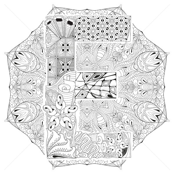 Mandala with letter E for coloring. Vector decorative zentangle Stock photo © Natalia_1947