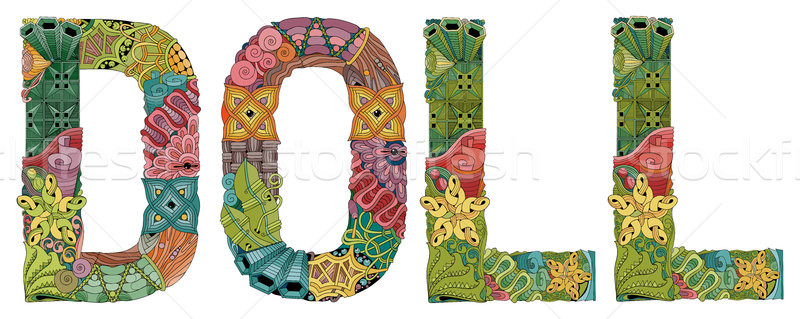 Word DOLL. Vector decorative zentangle object Stock photo © Natalia_1947