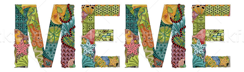 Word MEME. Vector decorative zentangle object Stock photo © Natalia_1947