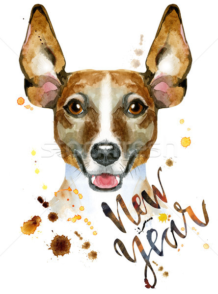 Watercolor portrait of jack russell terrier Stock photo © Natalia_1947