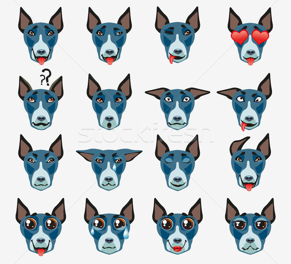 Bullterrier Dog Emoji Emoticon Expression Stock photo © Natalia_1947