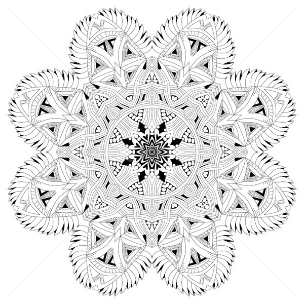 Mandala vector adult carte de colorat Imagine de stoc © Natalia_1947
