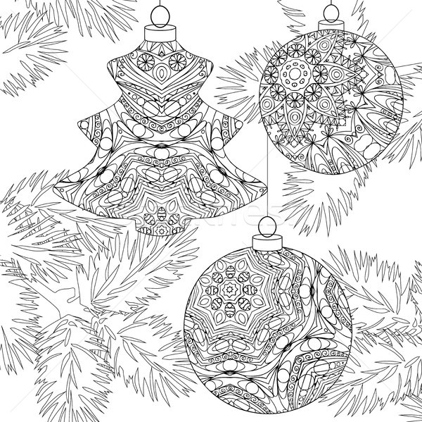 stilisierten · weihnachten · dekorationen · fichte
