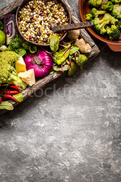 fresh fruit, vegetables, cereals, nuts and greens, the ingredients for a healthy lifestyle, healthy  Stock photo © Natalya_Maiorova