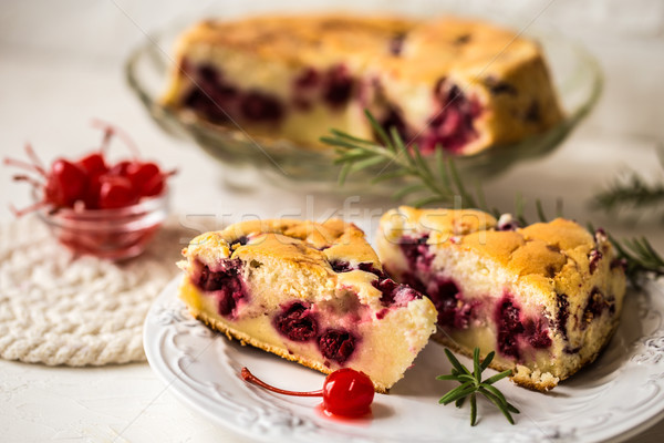 clafoutis - a traditional French cake with cherries Stock photo © Natalya_Maiorova
