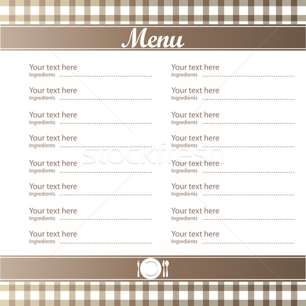 Restaurant menu bruin ontwerp voedsel Stockfoto © Natashasha