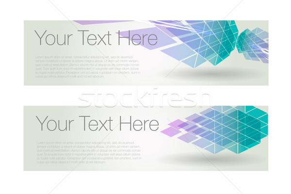 Vector banners geïsoleerd witte abstract Blauw Stockfoto © Natashasha