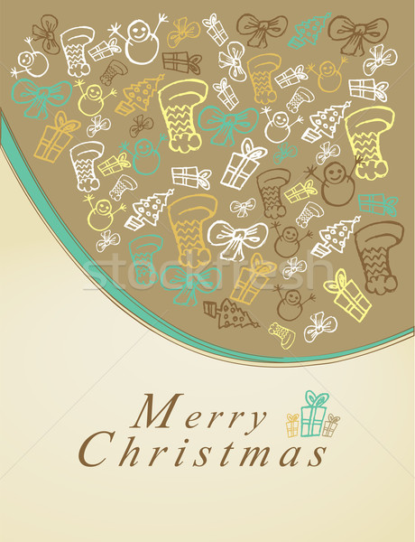 Stock photo: Merry Christmas card with elements