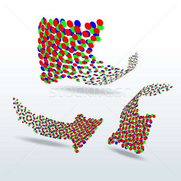 Stock photo: rgb dotted arrows vector illustration