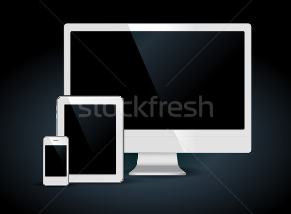 White set mobile phone, tablet pc and computer Stock photo © Natashasha