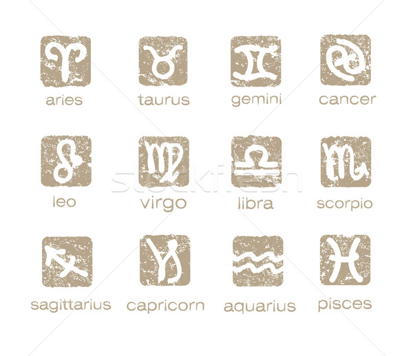Zodiak horoskop znaki wektora zestaw odizolowany Zdjęcia stock © Natashasha
