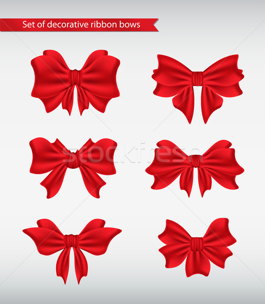 Set of decorative ribbon bows vector illustration Stock photo © Natashasha