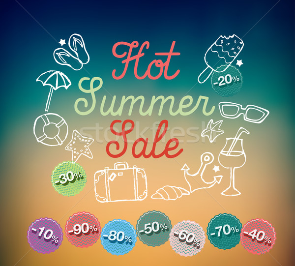 Hot summer sale banner vector illustration Stock photo © Natashasha