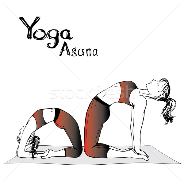 Fată femeie yoga muncă sportiv corp Imagine de stoc © naum