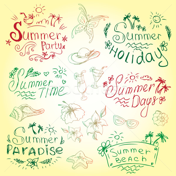 Vector establecer verano viaje vacaciones símbolos Foto stock © naum