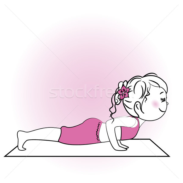 Stok fotoğraf: Genç · kız · yoga · egzersiz · yalıtılmış · beyaz · spor