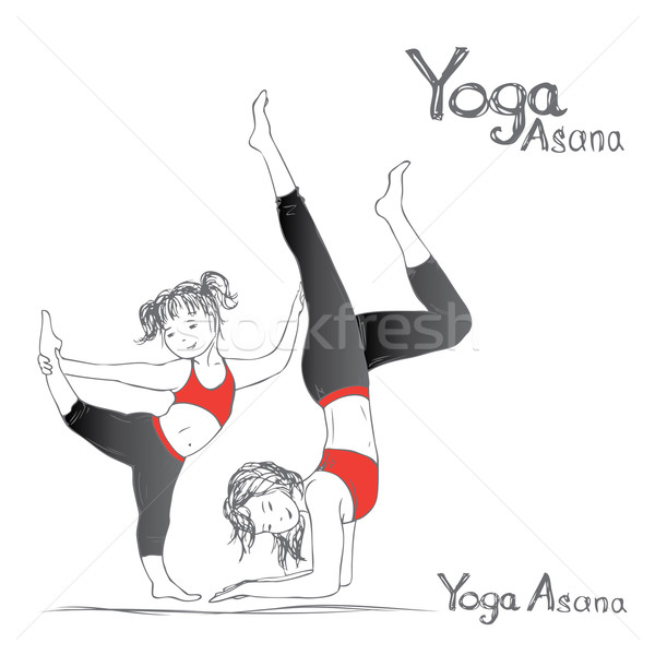 Fată femeie yoga muncă sportiv corp Imagine de stoc © naum