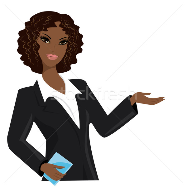 非裔美國人 商界女強人 漫畫 時尚 執行 企業 商業照片 © naum