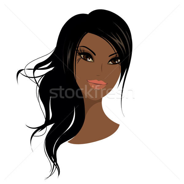 Pretty young african american woman, Vector illustration. Stock photo © naum