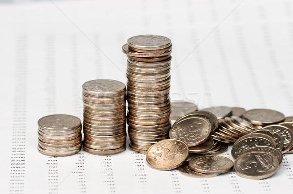 Сток-фото: монетами · диаграммы · растущий · окончательный · Бар