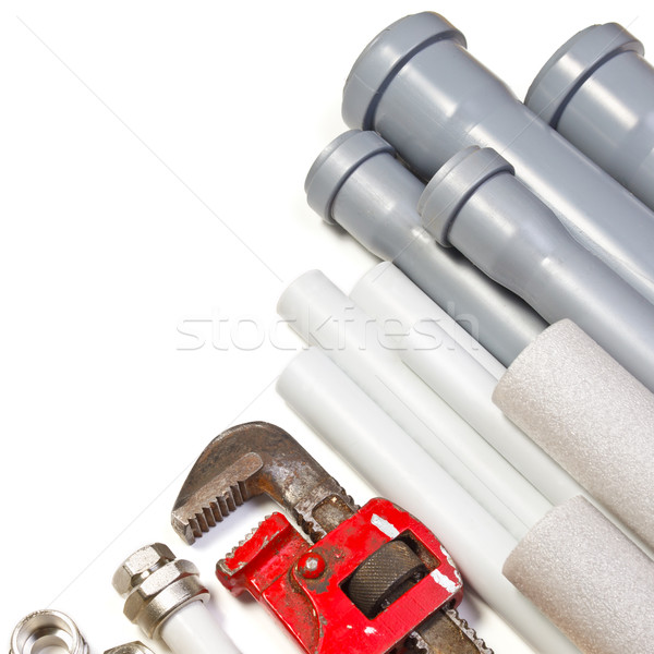 Plomberie outil tuyaux bâtiment technologie Photo stock © naumoid