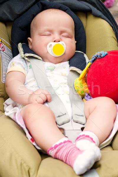Alszik csecsemő négy hónap autó ülés Stock fotó © naumoid