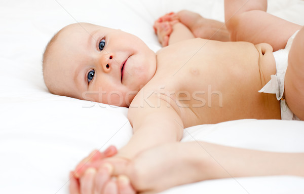 Baby Massage Masseurin wenig Stock foto © naumoid