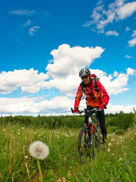 Cross-country biker Stock photo © naumoid