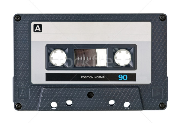 Foto d'archivio: Compatto · cassette · vintage · bianco · musica · sfondo