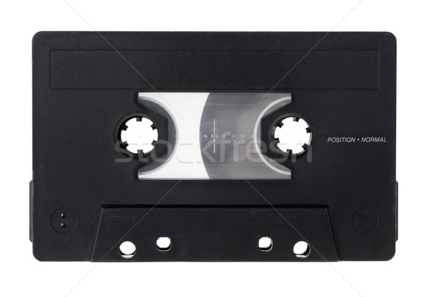 Foto stock: Compacto · cassette · vintage · blanco · música · fondo