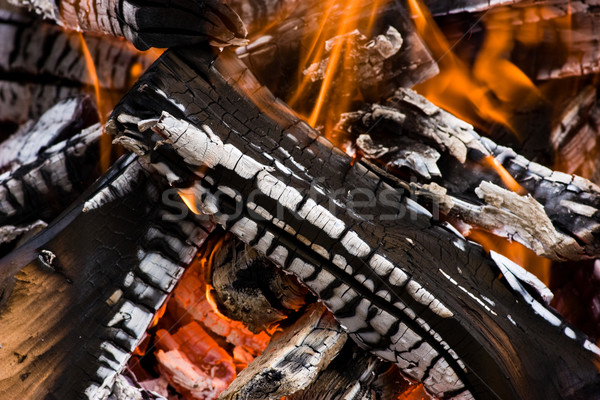Yanan kamp şenlik ateşi yangın ahşap Stok fotoğraf © naumoid