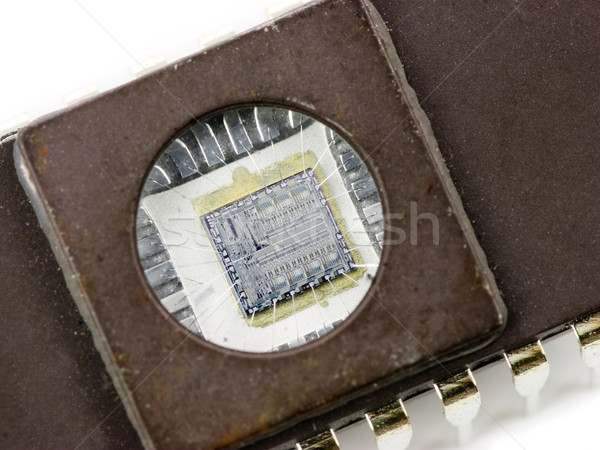 Foto stock: Microchip · memoria · transparente · ventana · integrado