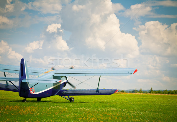 Sport vliegtuig vintage vliegtuigen klaar Stockfoto © naumoid