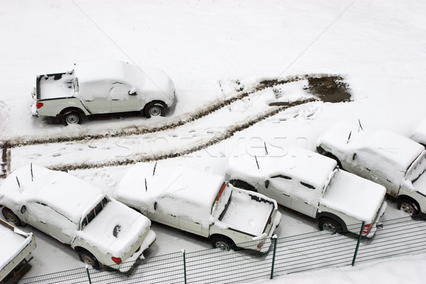 Parking lot with one car just gone Stock photo © naumoid