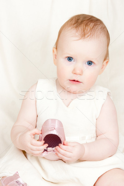 Infant with shoe Stock photo © naumoid