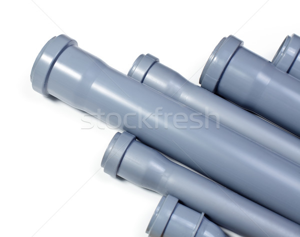 égout tuyaux gris pvc blanche groupe Photo stock © naumoid