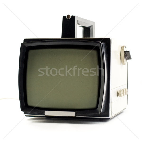 Vintage портативный телевизор телевидение набор изолированный Сток-фото © naumoid