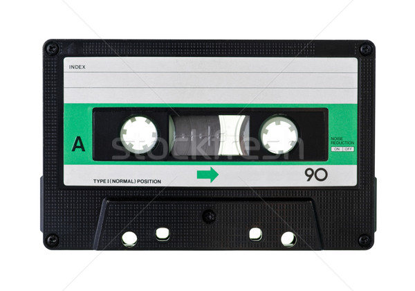 Zwarty kaseta vintage biały muzyki tle Zdjęcia stock © naumoid