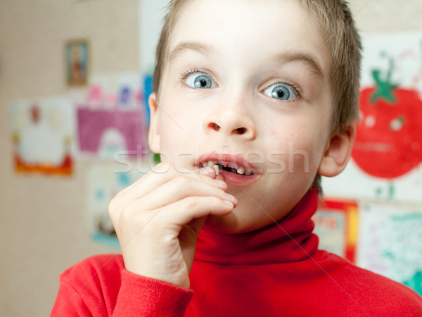 少年 行方不明 歯 失わ 落葉性の ストックフォト © naumoid