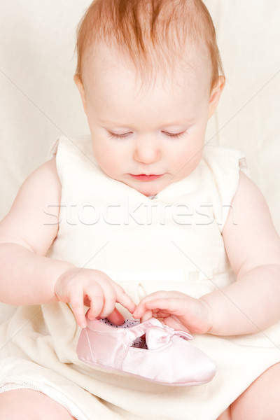 Infant with shoe Stock photo © naumoid