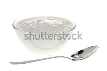 Yogurt bowl with spoon Stock photo © naumoid