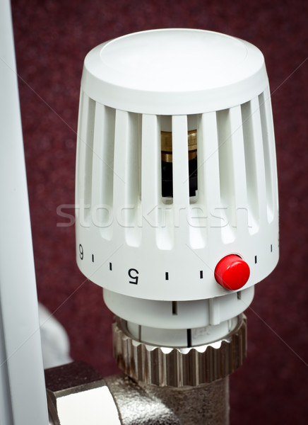 散熱器 恆溫器 閥 紅色 經濟 鈕 商業照片 © naumoid