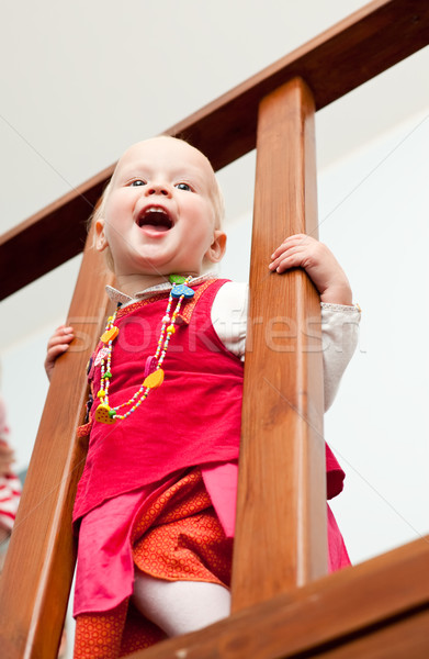 Toddler on staircase Stock photo © naumoid