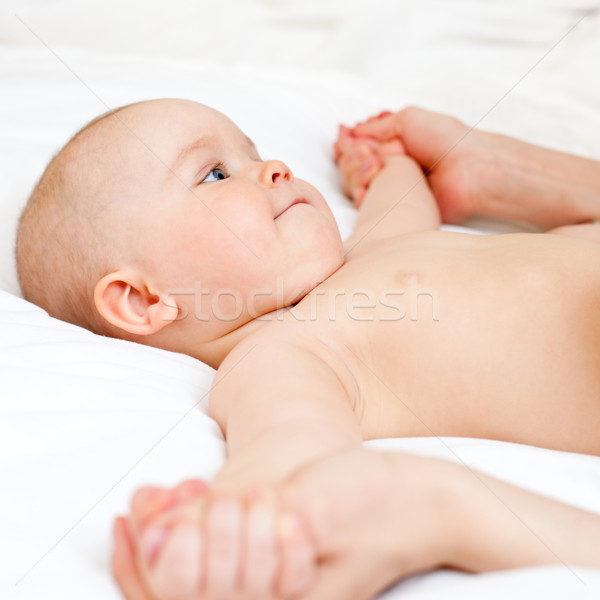 Stockfoto: Baby · massage · masseuse · weinig