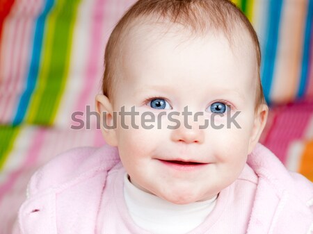 Vrolijk zuigeling portret glimlach gezicht Stockfoto © naumoid