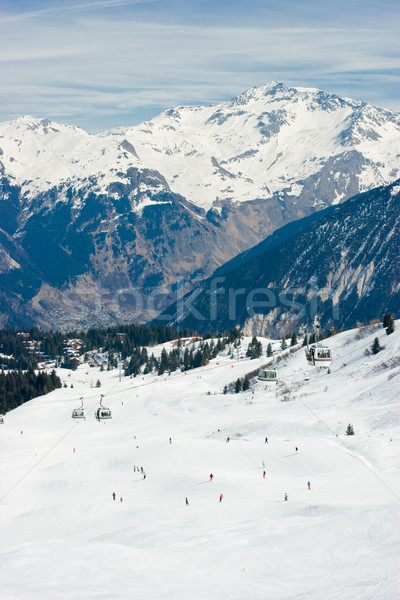 Stock fotó: Sí · üdülőhely · völgy · kilátás · francia · Alpok