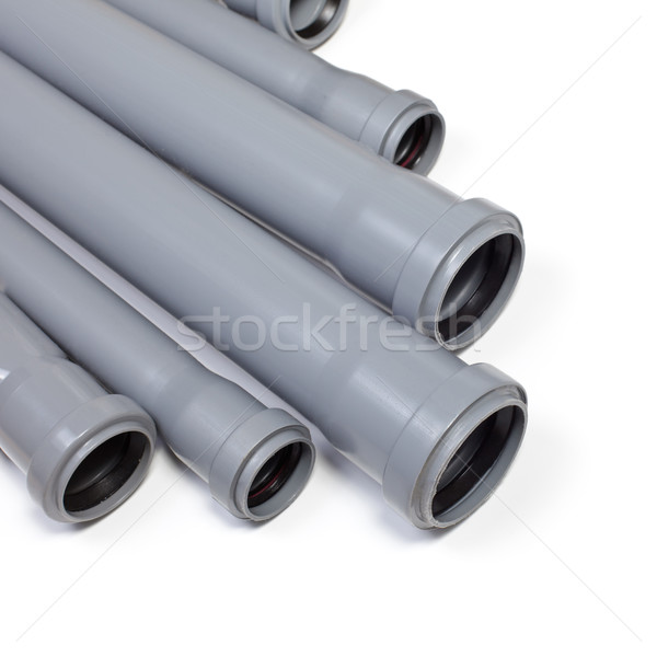 Kanalisation Rohre grau weiß Gruppe Stock foto © naumoid