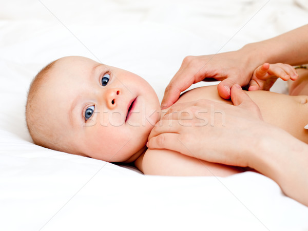 Stockfoto: Baby · massage · masseuse · weinig